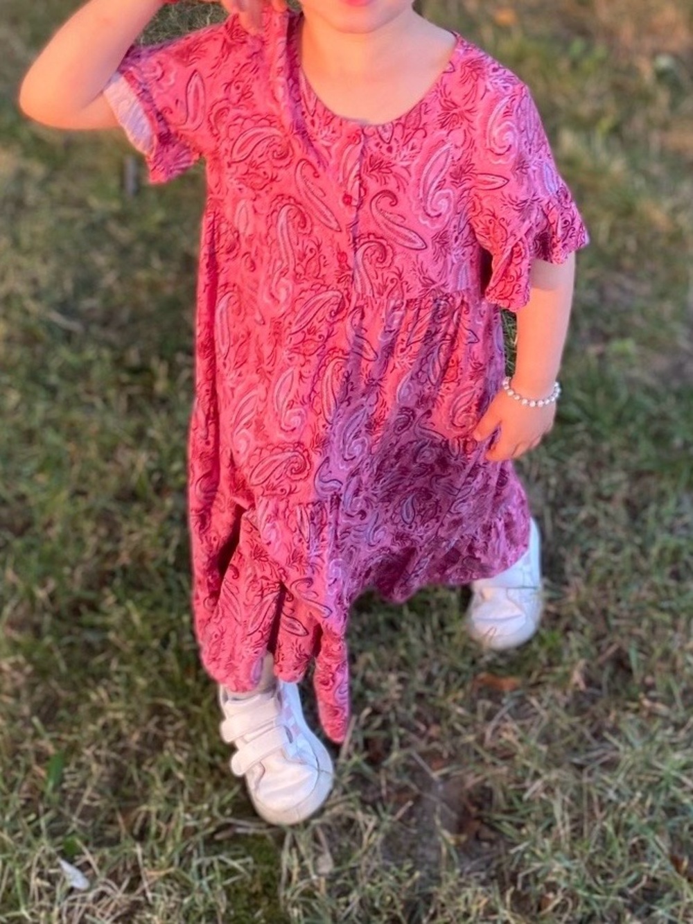 Ikks Pink Paisley Casual Kids Dress